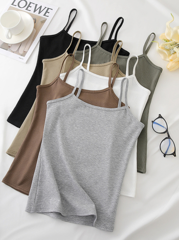Ženski camisole od modalne smjese s dvostrukim remenčićima, slim kroj, jednobojni uzorak, visoka elastičnost