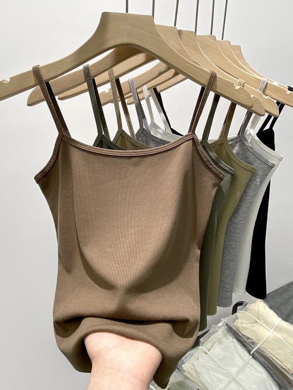 Ženski camisole od modalne smjese s dvostrukim remenčićima, slim kroj, jednobojni uzorak, visoka elastičnost