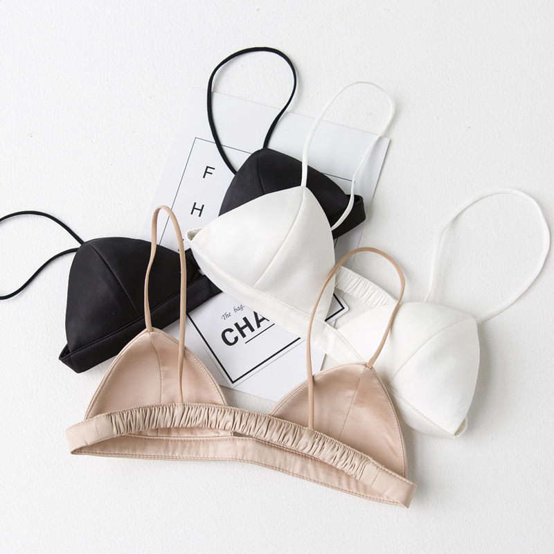 Σουτιέν με ίσιο σωληνοειδή σχεδιασμό, ύφασμα συνθετικό μετάξι, πολυεστέρας 50–70%, μη αποσπώμενες τιράντες, γυναικείο εσώρουχο