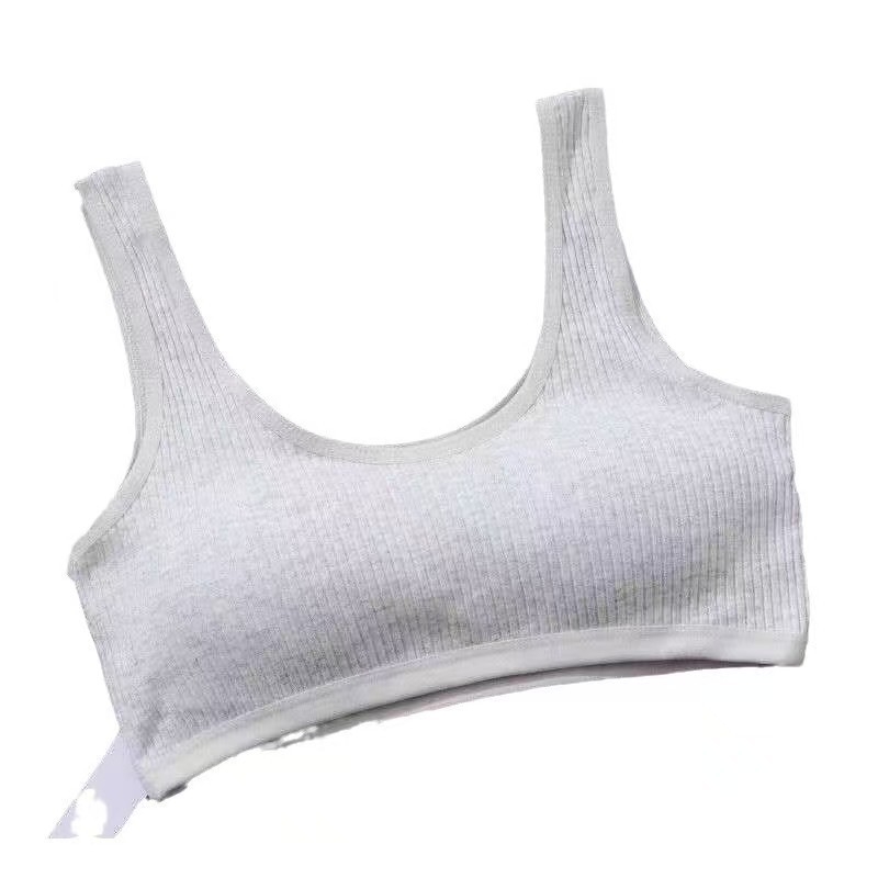 Βαμβαρούχο κορσέ-τόπ στήθους, πλήρες κύπελλο, ultra-thin molded cups, στυλ γιλέκο, διαπνέει και άνετο για κορίτσια 7–12 ετών