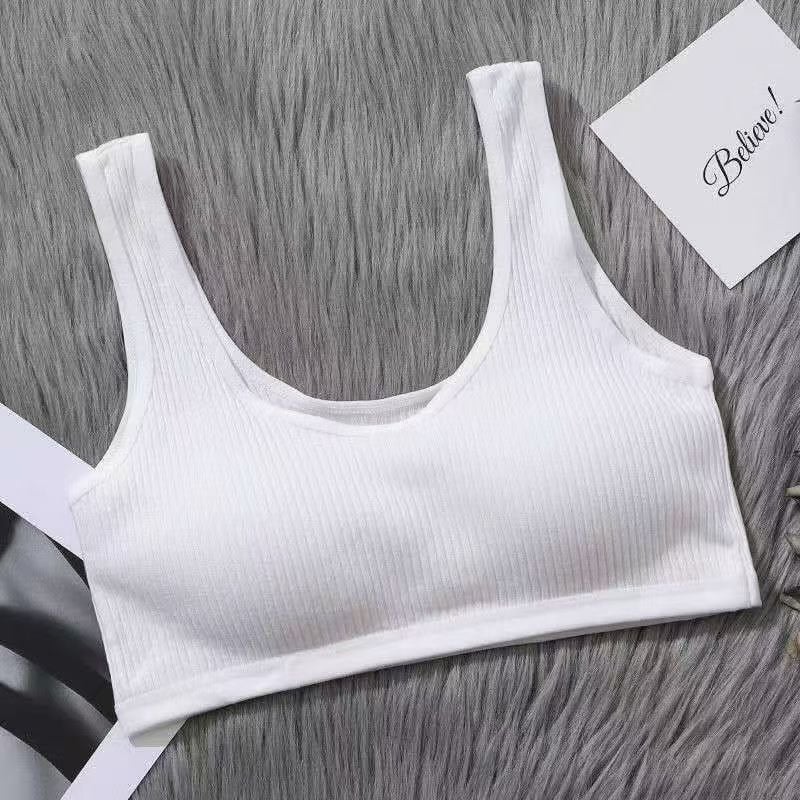 Βαμβαρούχο κορσέ-τόπ στήθους, πλήρες κύπελλο, ultra-thin molded cups, στυλ γιλέκο, διαπνέει και άνετο για κορίτσια 7–12 ετών