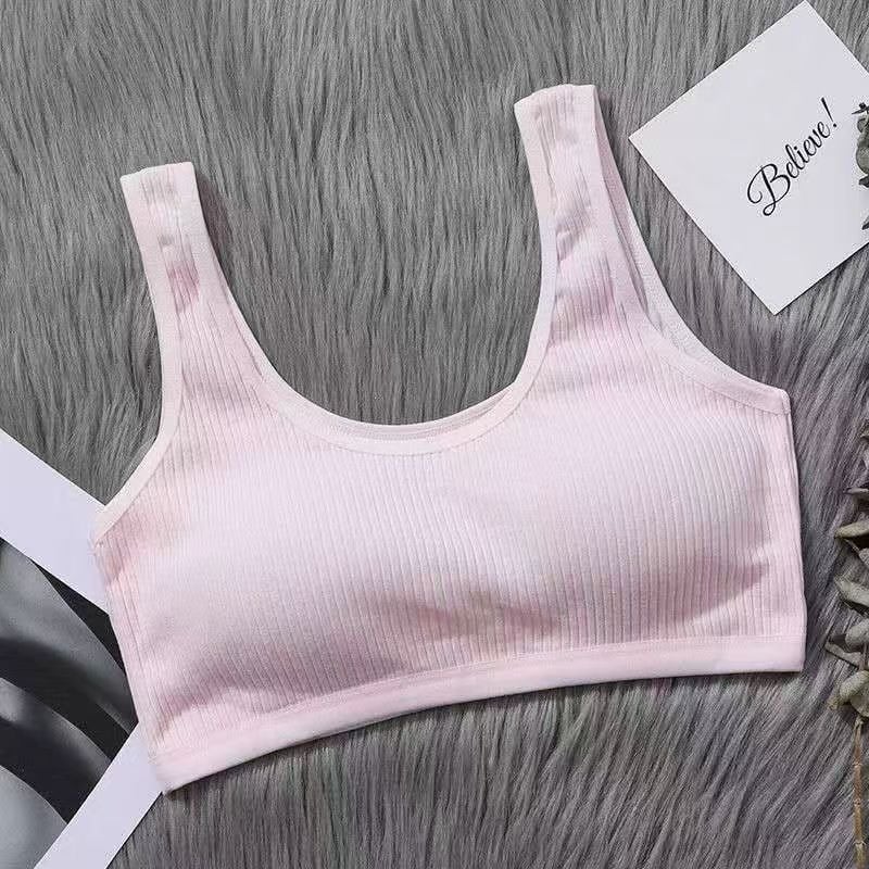 Βαμβαρούχο κορσέ-τόπ στήθους, πλήρες κύπελλο, ultra-thin molded cups, στυλ γιλέκο, διαπνέει και άνετο για κορίτσια 7–12 ετών