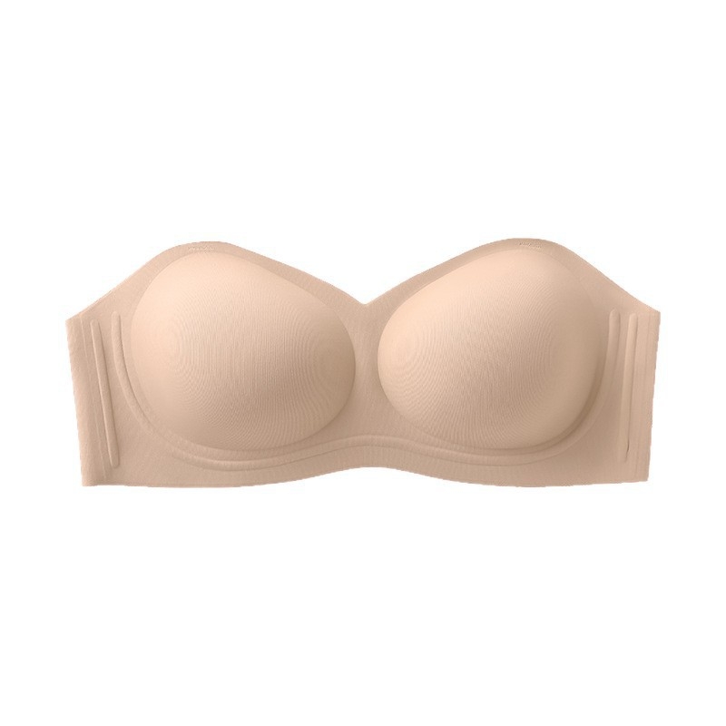 Sutien fără bretele pentru sâni mici, anti-derapare, push-up, cupă 3/4, bretele detașabile, fără cusături, din nylon
