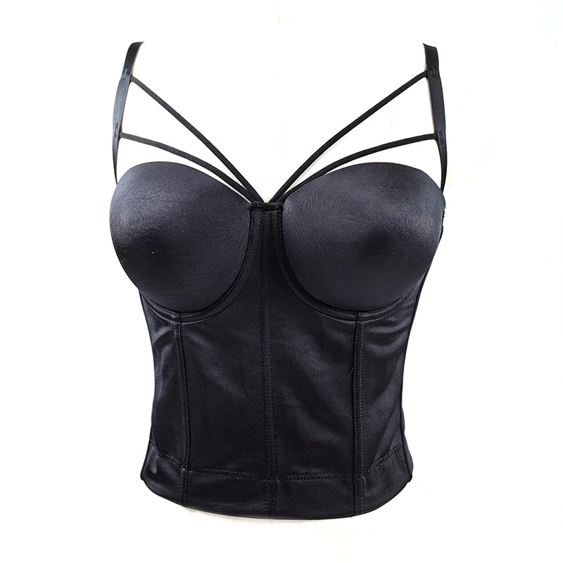 Plus veličine jednobojni top-bustier za vanjsku upotrebu na zabavama i klubovima, seksi korzet s ribljom kostom