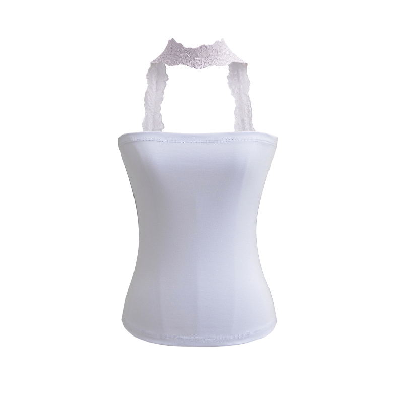 Ženski top s halter vratom, uska silueta, kratka duljina 40–50 cm, mješavina pamuka, ljetni top 2025