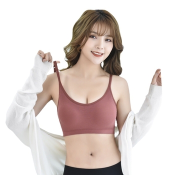 Top tub cu înfășurare a sânilor, cupă 3/4, cupă medie modelată, spandex/lycra, respirabil