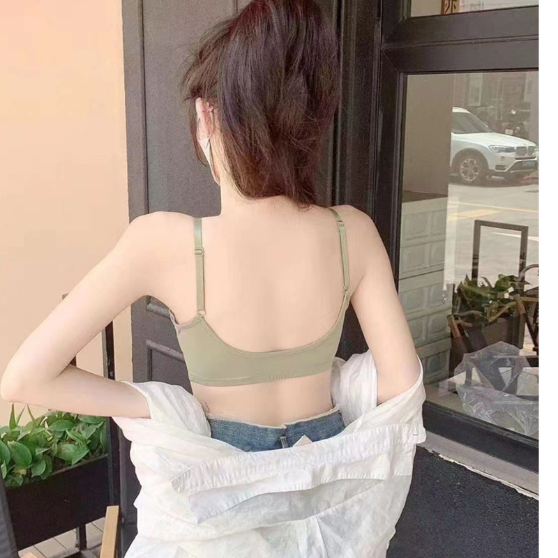 Top tubular fără bretele cu căptușeală, țesătură Ice Silk, amestec nylon 80–90%, cupă 3/4, design respirabil cu spate deschis, Vara 2024