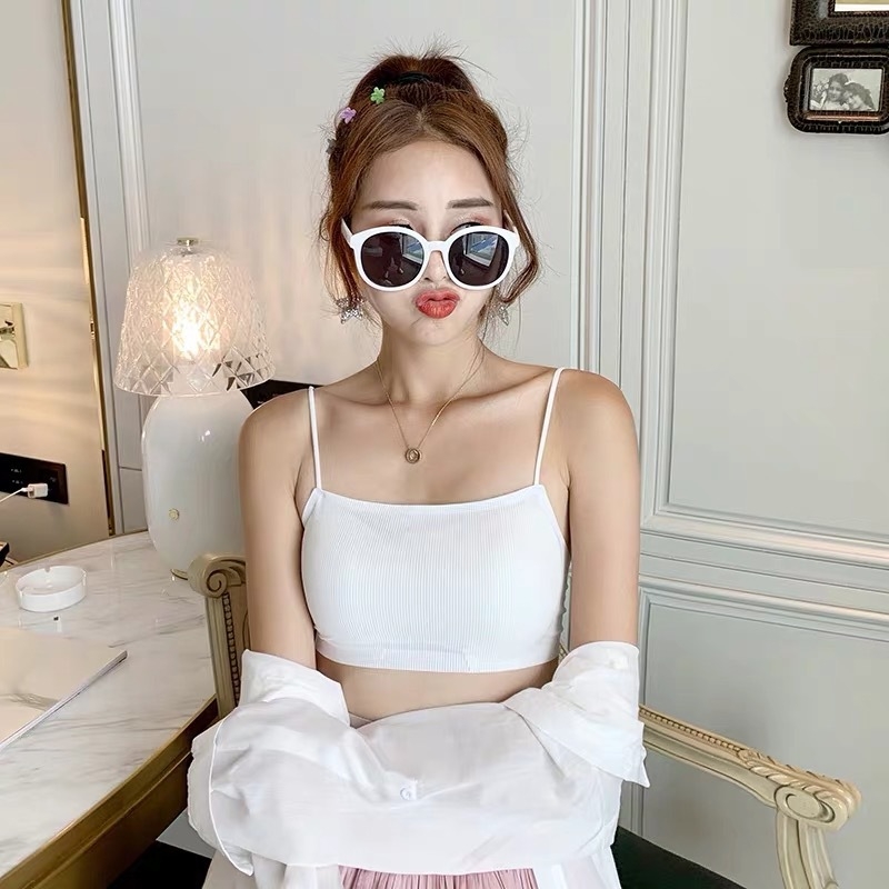 Top sport fără bretele din Ice Silk, cu cupă 3/4 și design subțire modelat, respirabil și confortabil, stil sport