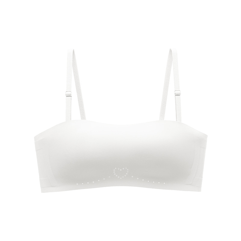 Bezramienková bezšvová Bandeau podprsenka s 3/4 miskou, tenké tvarované košíčky, bez kovových obruč, protišmyková, pohodlný nylon