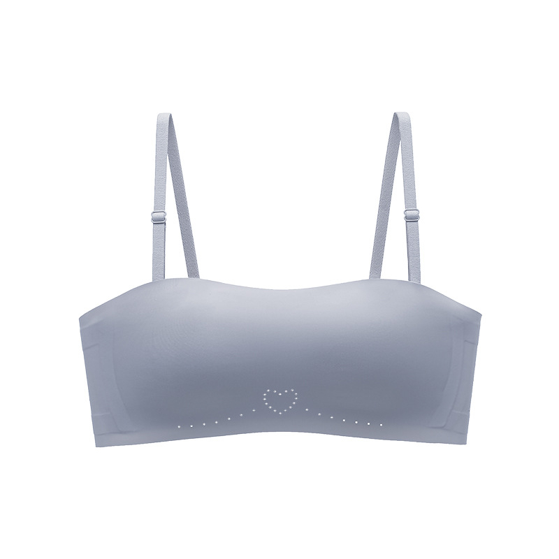 Bezramienková bezšvová Bandeau podprsenka s 3/4 miskou, tenké tvarované košíčky, bez kovových obruč, protišmyková, pohodlný nylon