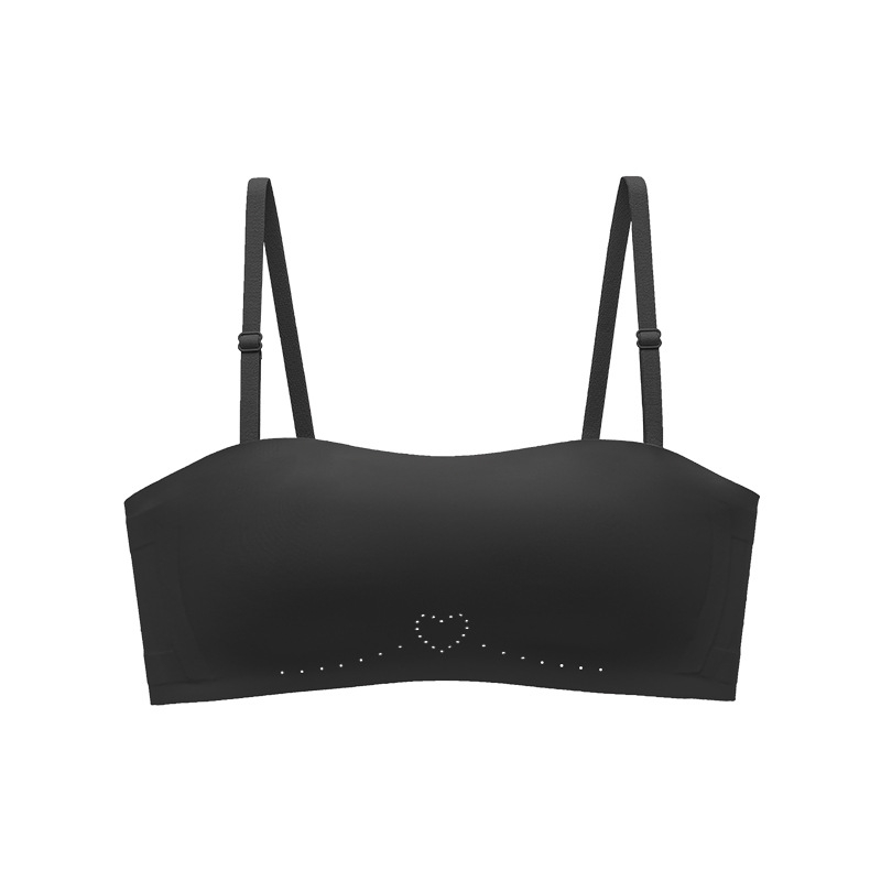 Bezramienková bezšvová Bandeau podprsenka s 3/4 miskou, tenké tvarované košíčky, bez kovových obruč, protišmyková, pohodlný nylon