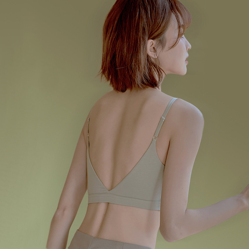 Podprsenka bez ramienok s U tvarom chrbtom, bavlna, košíček 3/4, tenké tvarované košíčky, s výstelkou na prsia