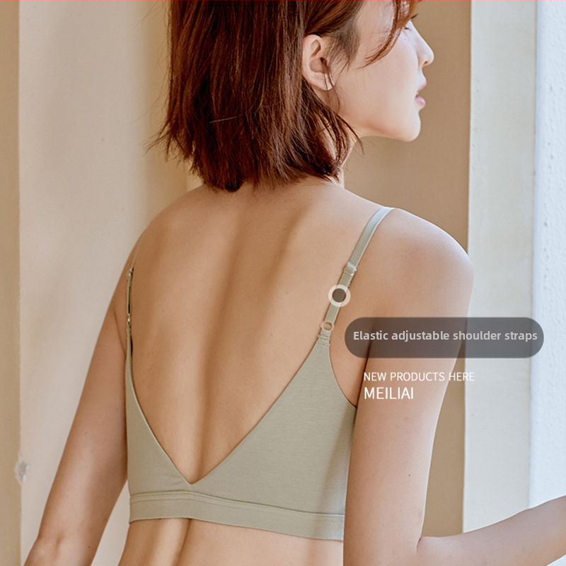 Podprsenka bez ramienok s U tvarom chrbtom, bavlna, košíček 3/4, tenké tvarované košíčky, s výstelkou na prsia