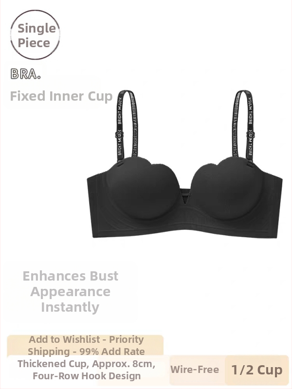 Bezramienková podprsenka s push-up efektom, 3/4 košíčky, hrubé tvarované košíčky, protišmyková, s odnímateľnými dvojitými ramienkami