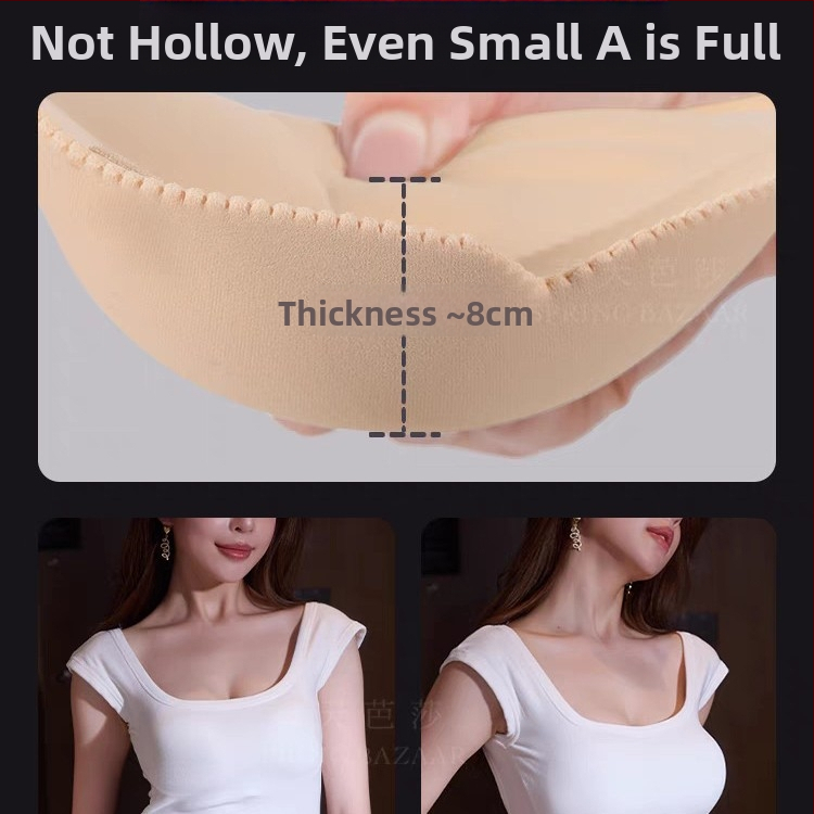 Bezramienková podprsenka s push-up efektom, 3/4 košíčky, hrubé tvarované košíčky, protišmyková, s odnímateľnými dvojitými ramienkami