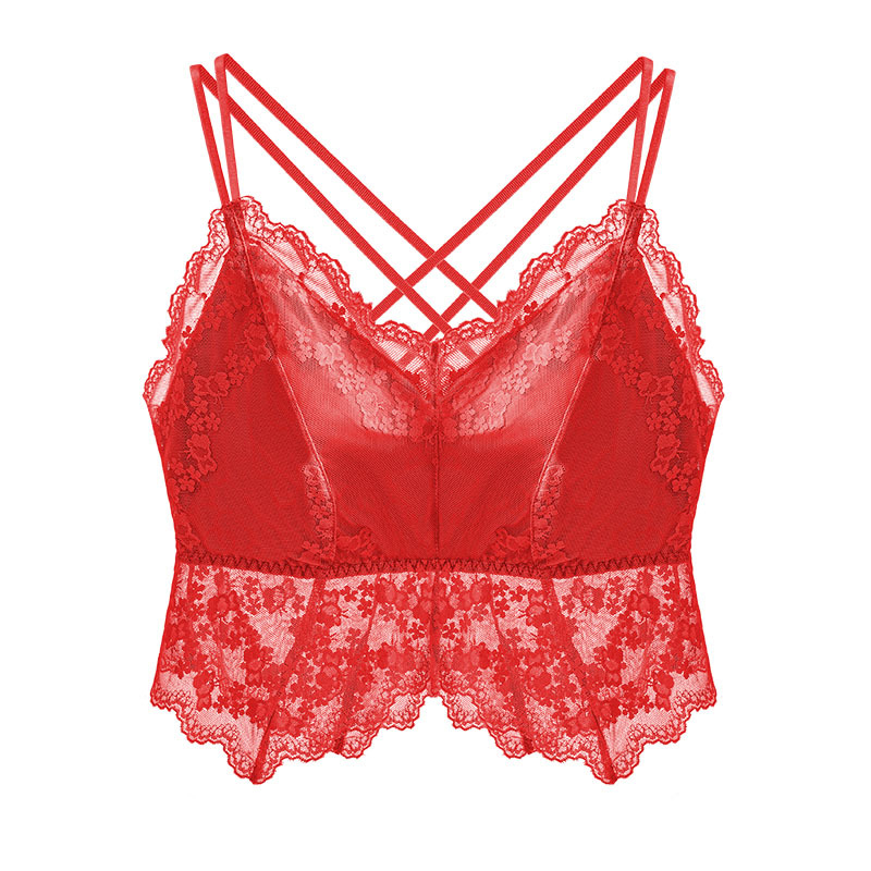 Top din dantelă pentru bust cu curea, cupe 3/4, căptușeală subțire, respirabil, protecție împotriva expunerii, design frumos pe spate