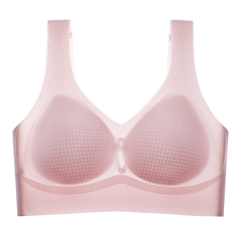 Bustier fără bretele, push-up, din Ice Silk nylon, cupă 3/4 cu formă subțire, respirabil, design frumos la spate