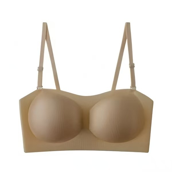 Sutien fără bretele Tube Top pentru sâni mici – anti-alunecare, invizibil, fără cusături, push-up, material nylon cu căptușeală din spandex