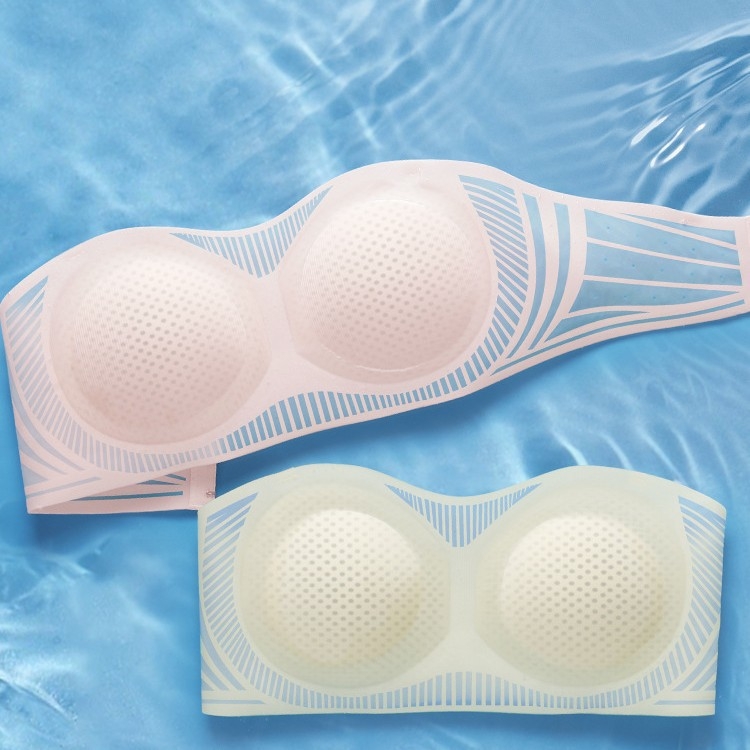 Sutien fără bretele Tube Top pentru sâni mici – anti-alunecare, invizibil, fără cusături, push-up, material nylon cu căptușeală din spandex