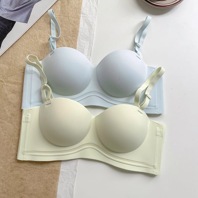 Sutien fără bretele cu push-up anti-alunecare, cupa 1/2, bretele detașabile duble, material nylon, căptușeală Spandex 30–50%