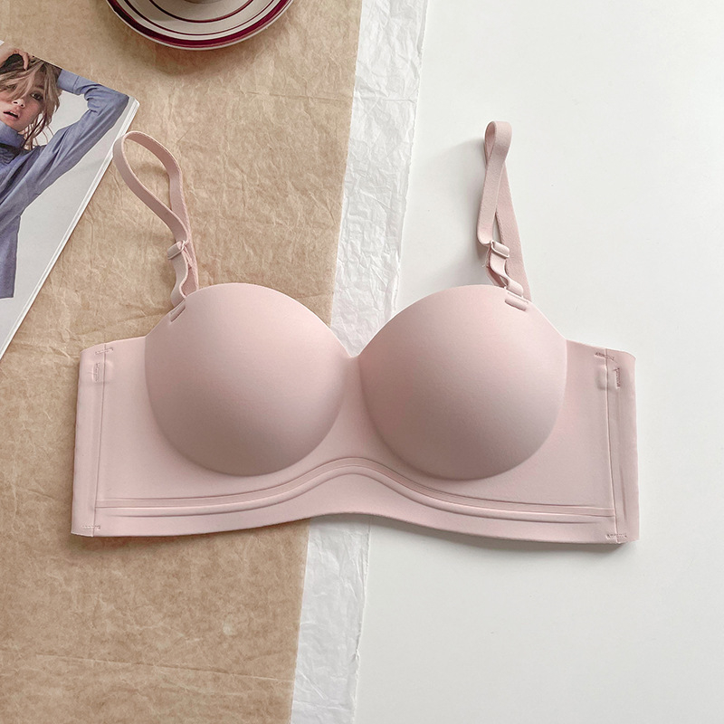 Sutien fără bretele cu push-up anti-alunecare, cupa 1/2, bretele detașabile duble, material nylon, căptușeală Spandex 30–50%