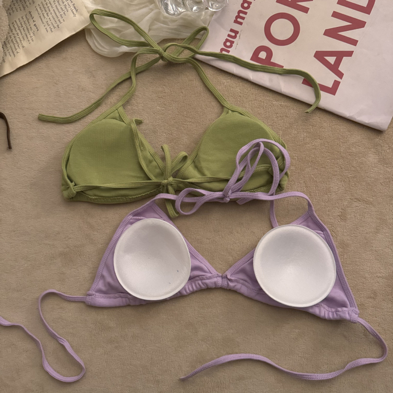 Pamukasti beznaravni grudnjak s tankim oblikovanim čašicama, 3/4 čašica, prozračan, bikini gornji bez leđa, udoban