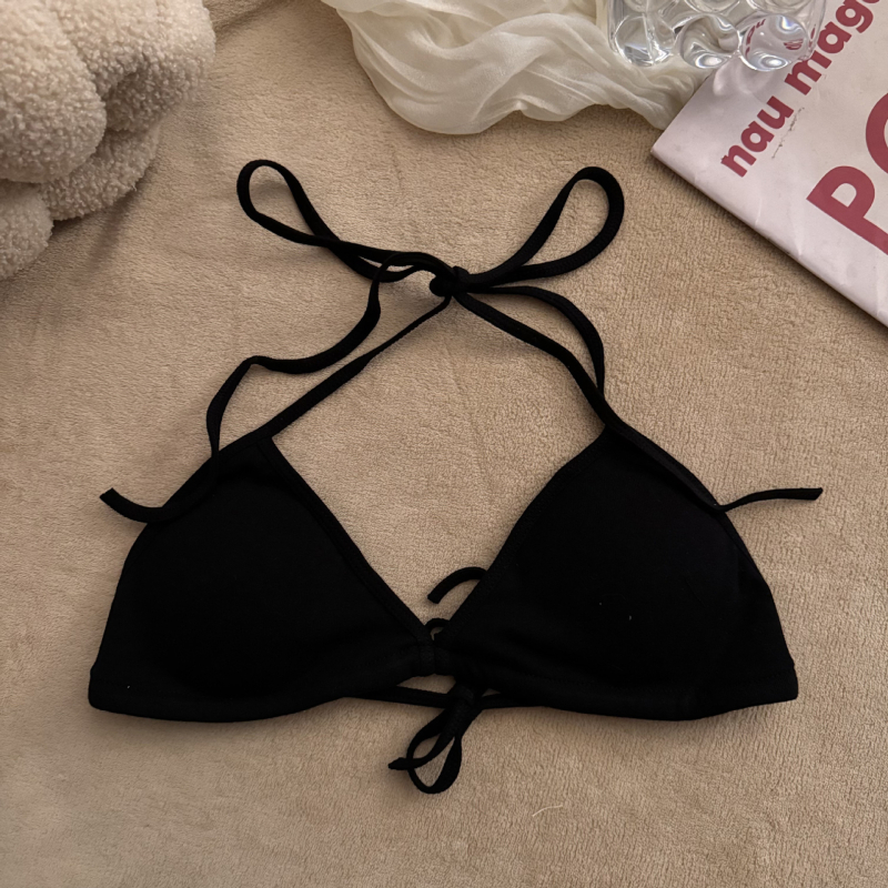 Pamukasti beznaravni grudnjak s tankim oblikovanim čašicama, 3/4 čašica, prozračan, bikini gornji bez leđa, udoban