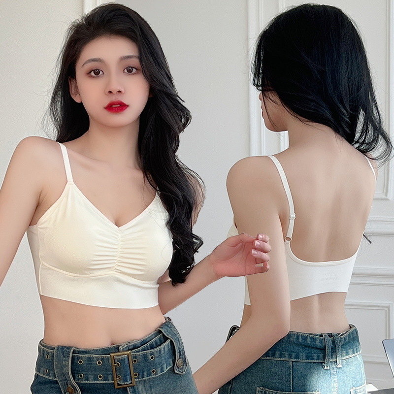 Sutien fără bretele, fără cusături, cupe 5/8, forme subțiri, susținere superioară, material respirabil Spandex/Lycra