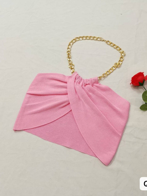Halter crop top, kratak, viskoza, 3D uzorak, otvorena leđa