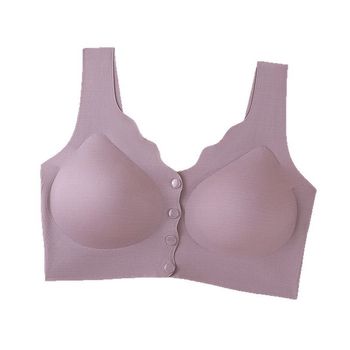 Podprsenka s predným zapínaním, bezšvový zadný diel, plné košíčky, stredný tvar košíčkov, vonkajší materiál nylon, podšívka zo spandexu, pevné dvojité ramienka