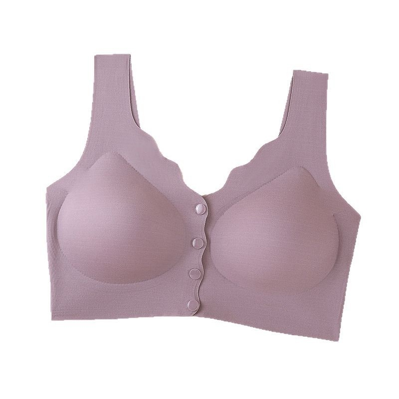 Podprsenka s predným zapínaním, bezšvový zadný diel, plné košíčky, stredný tvar košíčkov, vonkajší materiál nylon, podšívka zo spandexu, pevné dvojité ramienka