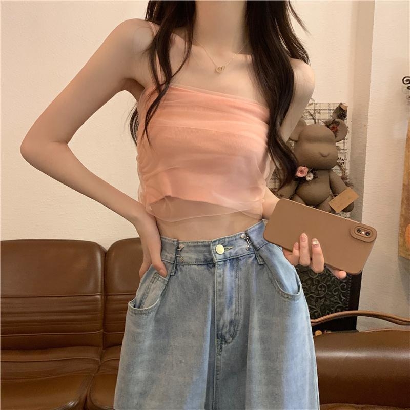 Ženská tielko camisola s integrovanými výplňami na prsiach — popruhy vo tvaru Y, mestský štýl, úzky strih, viskózová zmes