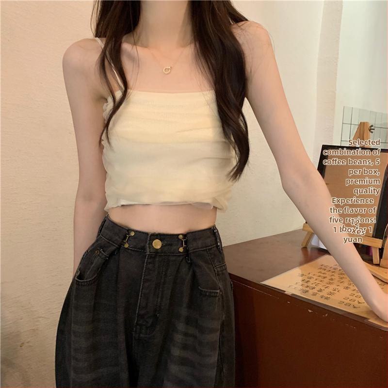 Ženská tielko camisola s integrovanými výplňami na prsiach — popruhy vo tvaru Y, mestský štýl, úzky strih, viskózová zmes