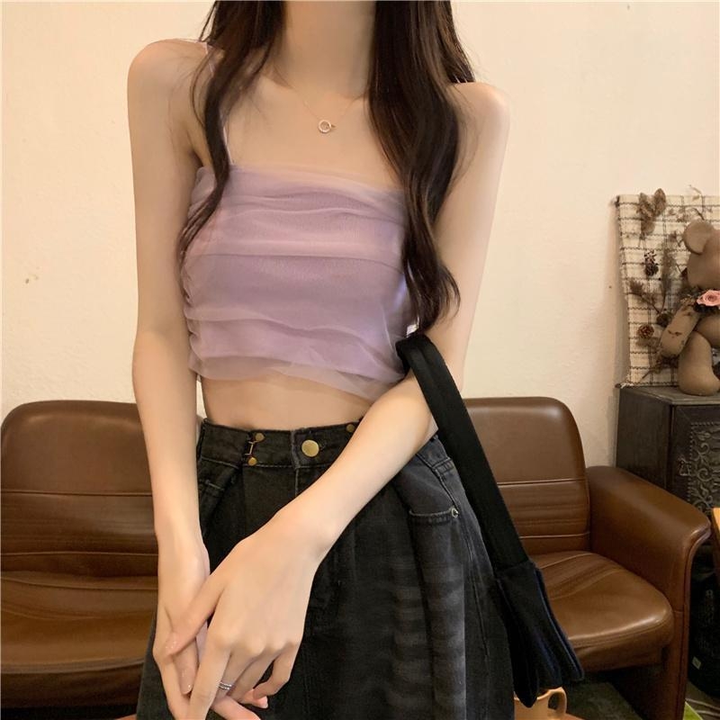 Ženská tielko camisola s integrovanými výplňami na prsiach — popruhy vo tvaru Y, mestský štýl, úzky strih, viskózová zmes