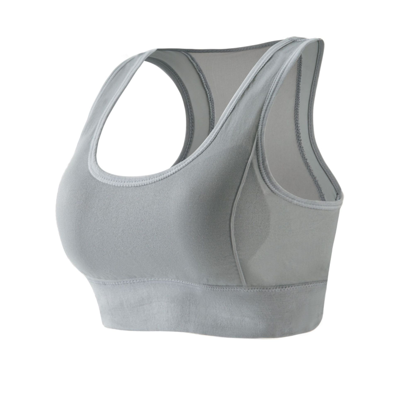 Dámska športová podprsenka bez ramienok s sieťovinou, 3/4 košíček, tenké tvarované košíčky, podpora chrbta