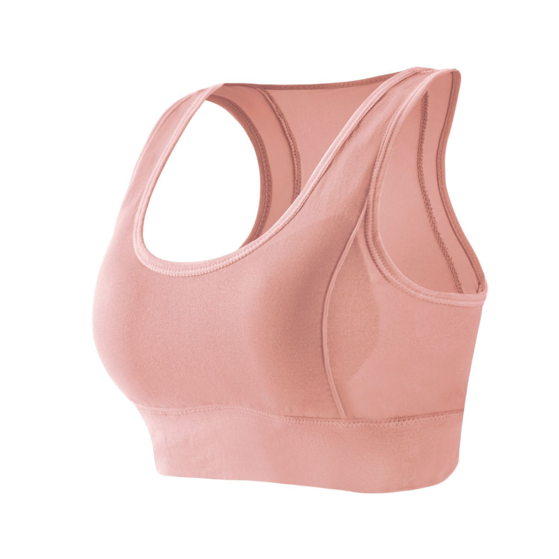 Dámska športová podprsenka bez ramienok s sieťovinou, 3/4 košíček, tenké tvarované košíčky, podpora chrbta