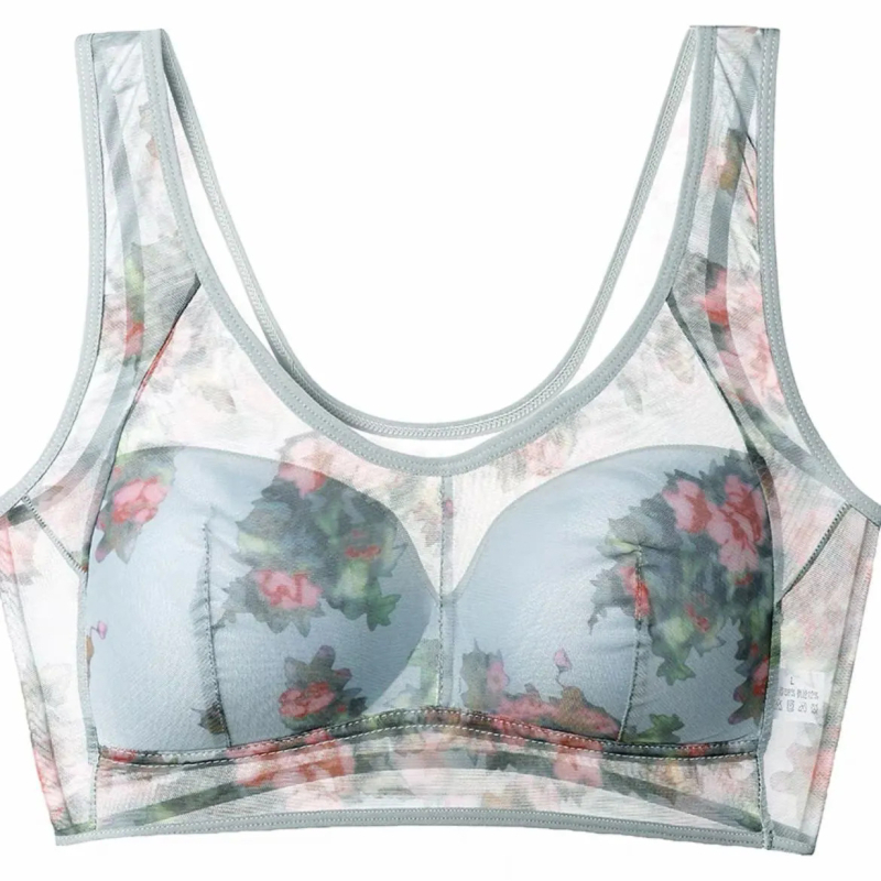 Ljetni bezšivni grudnjak od ice silk, jedinstveno žensko donje rublje, push-up, oblikovanje bočnih, seksi sportski top s lijepim leđima