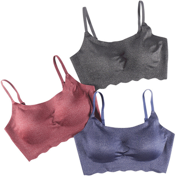 Jednodijelni sportski top s jednim komadom | 3/4 košarica, tanke oblikovane košarice, prednje kopčanje, čvrste dvostruke naramenice, glavna tkanina: spandex; podstava: spandex; Milk Silk