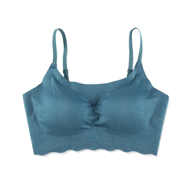 Jednodijelni sportski top s jednim komadom | 3/4 košarica, tanke oblikovane košarice, prednje kopčanje, čvrste dvostruke naramenice, glavna tkanina: spandex; podstava: spandex; Milk Silk