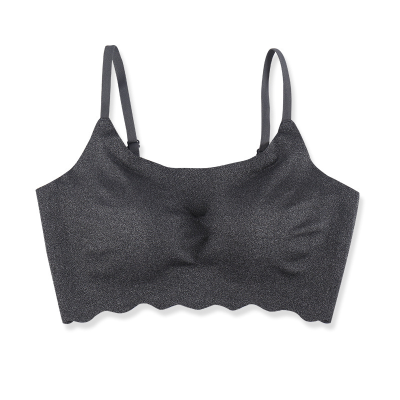 Jednodijelni sportski top s jednim komadom | 3/4 košarica, tanke oblikovane košarice, prednje kopčanje, čvrste dvostruke naramenice, glavna tkanina: spandex; podstava: spandex; Milk Silk