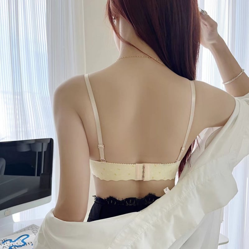 Wrap-top za prsa, 1/2 košarica, tanke oblikovane košarice, Milk Silk, 95–100% poliester, vest stil, japanski nadahnuće