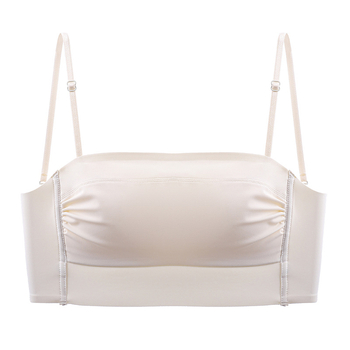 Moteriškas be petnešių ir be nugaros liemenėlė, nailonas, pilnos kaušeliai su plonu formuojančiu putų įdėklu, kvėpuojantis, nuimamos dvigubos petnešos