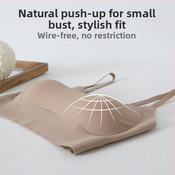 Moterų be petnešių kamizolinis liemenėlis, 3/4 kaušiai, stora formuojama kupelė iš putų, pamušalas iš nailono