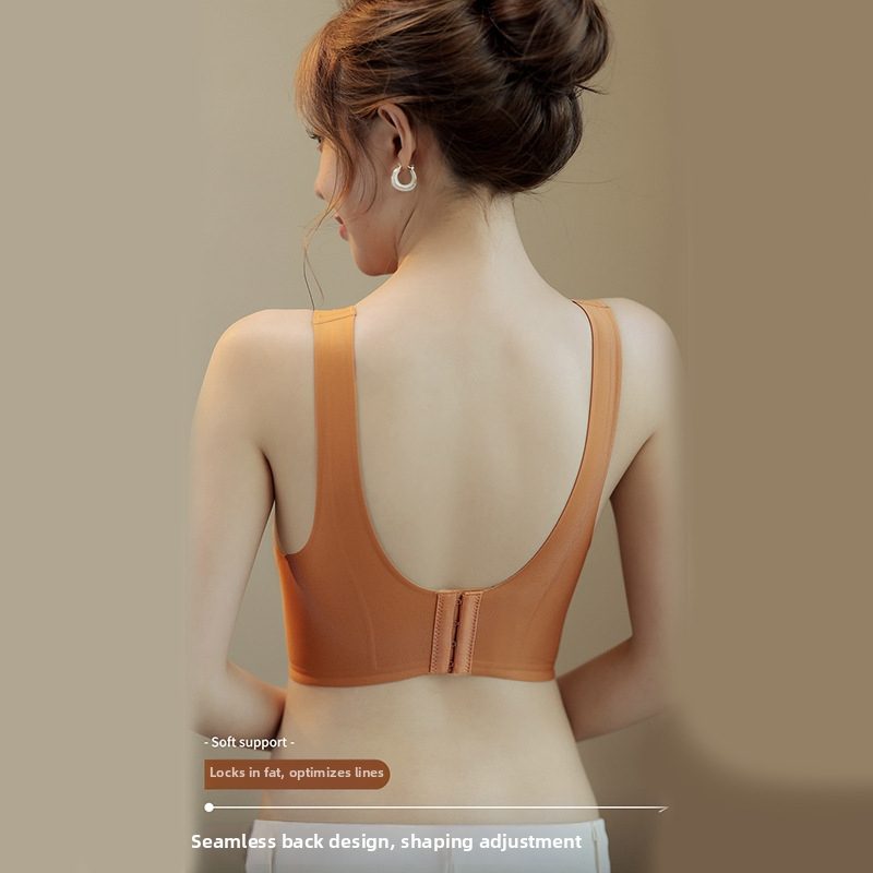 Бюстгальтер безжичен, безшевен дизайн, дантела, тънък модел, фиксирани двойни презрамки, пълна чашка