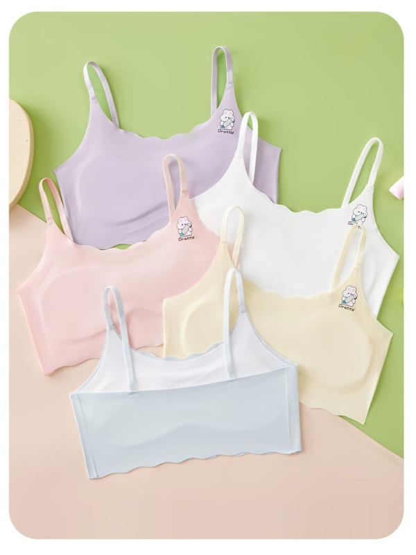 Varrukavaba tüdrukute top-bra õlaõmblustega, nelinurkne kaelus, nailon 86%, sobiva üle 8-aastastele, kõigile neljale hooajale