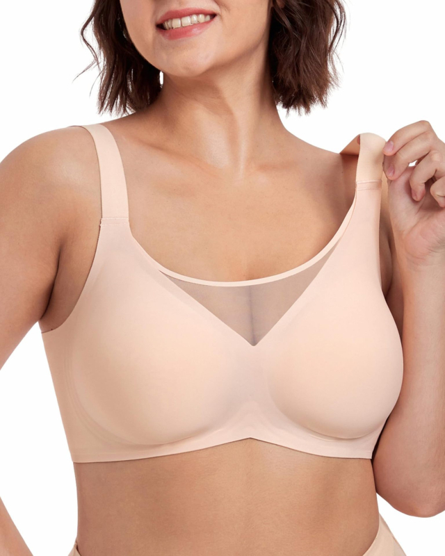 Bezšivni gel bandeau grudnjak – bez žice, s gornom podrškom, skupljanje bočnih dojki, 3/4 košarica, najlon