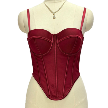 Žuvies kaulo Korsetas su tinkleliu – kvėpuojantis, keliamasis, 1/2 taurė, ploni formuojami tauriai, kempinės užpildas, nuimamieji petnešėlės