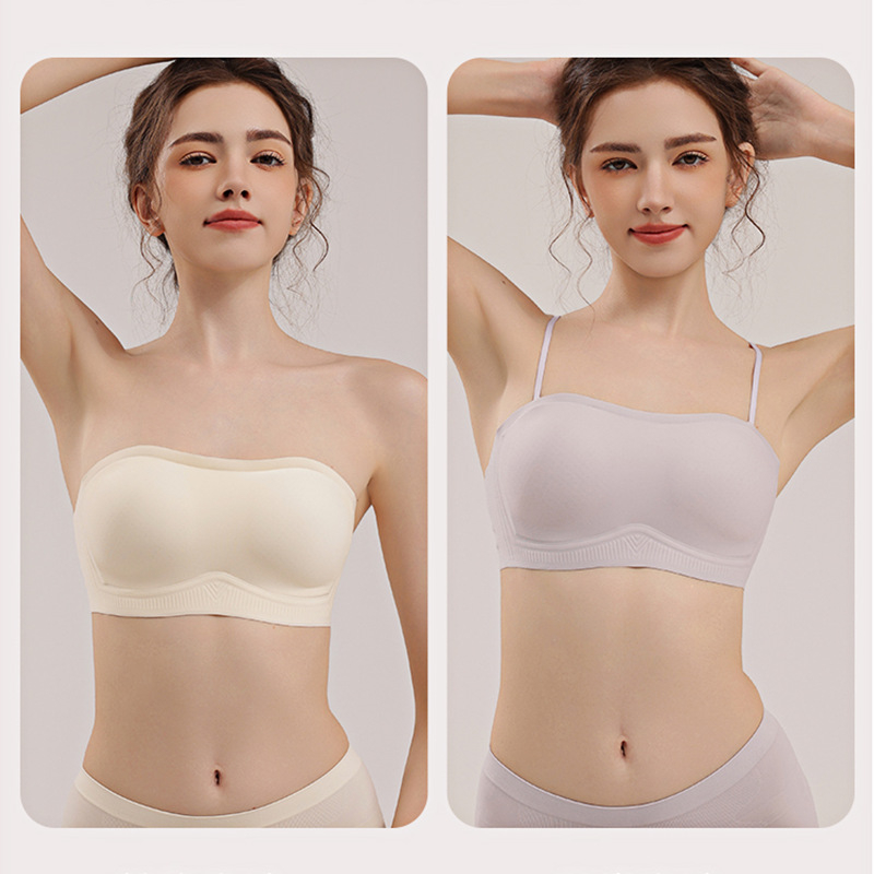 Najlon bez naramenica tube top s protukliznim dizajnom i push-up funkcijom; glavni materijal 50–70%.