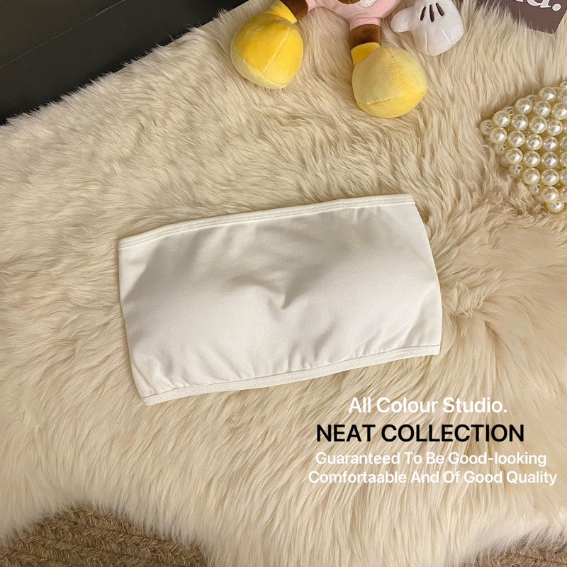 Medvilninė be peties tube-top liemenėlė, 3/4 kaušas, be vielų, formuojama kaušas: plonas viršus, storesnis apačioje, nematoma po rūbais