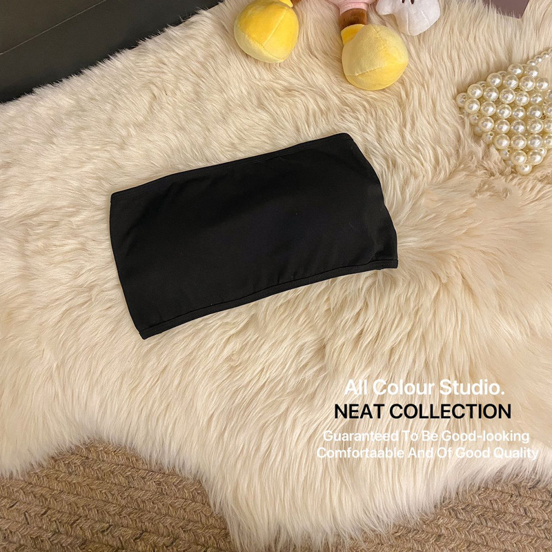 Medvilninė be peties tube-top liemenėlė, 3/4 kaušas, be vielų, formuojama kaušas: plonas viršus, storesnis apačioje, nematoma po rūbais